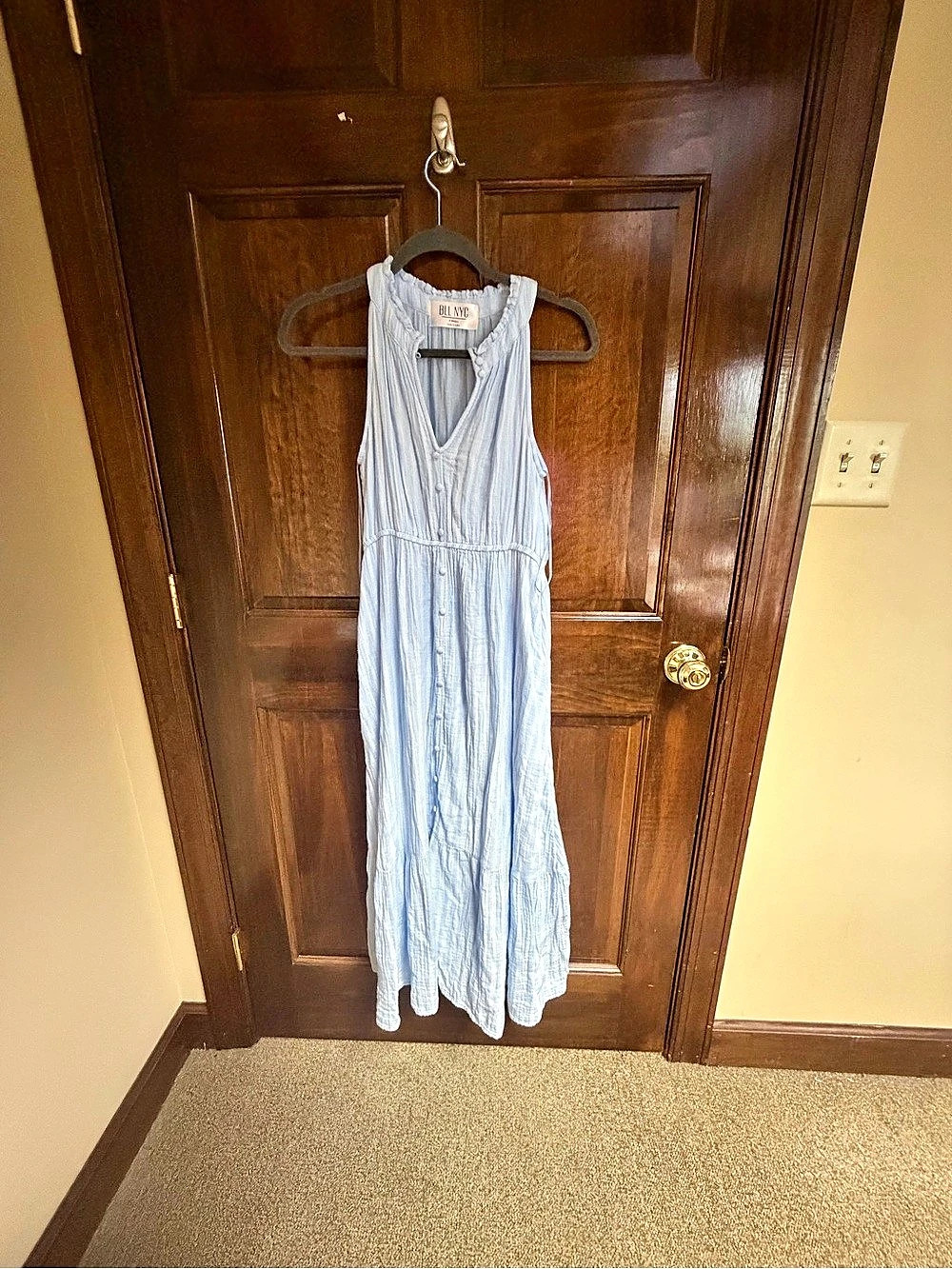BLU NYC Striped Maxi Dress in Blue & White Size XS